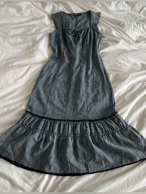 Mexx Linen Blend Denim Milkmaid Dress